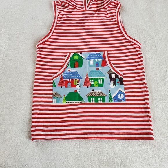 Fireflies & Fairytales Striped Christmas Hooded Top 3T - Picture 3 of 8